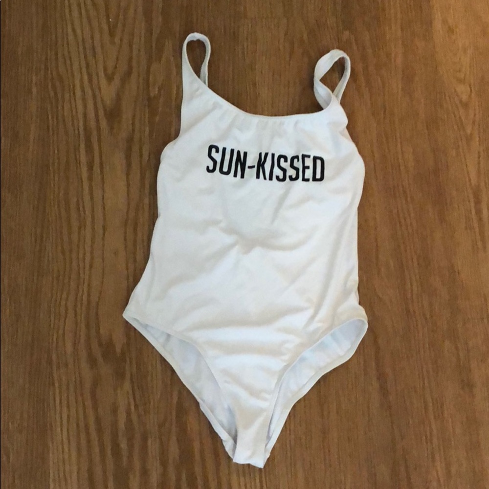 One piece white swimsuit